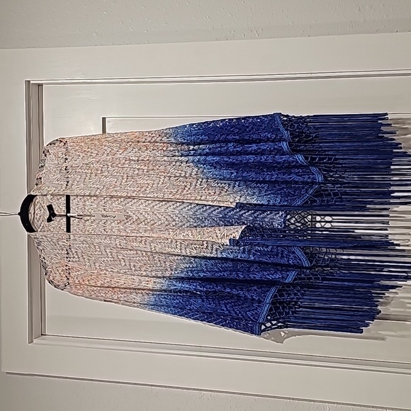 Sky Other - Sky Gorgeous mega bell sleeved knit kimono with tassle fringe size Small